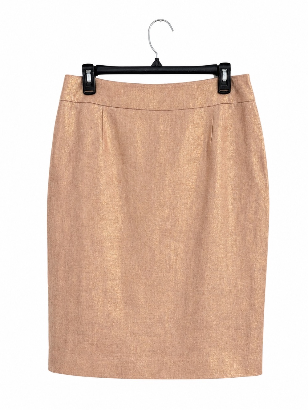 Calvin Klein Linen Pencil Skirt 8 Rose Gold Shimmer Career Office